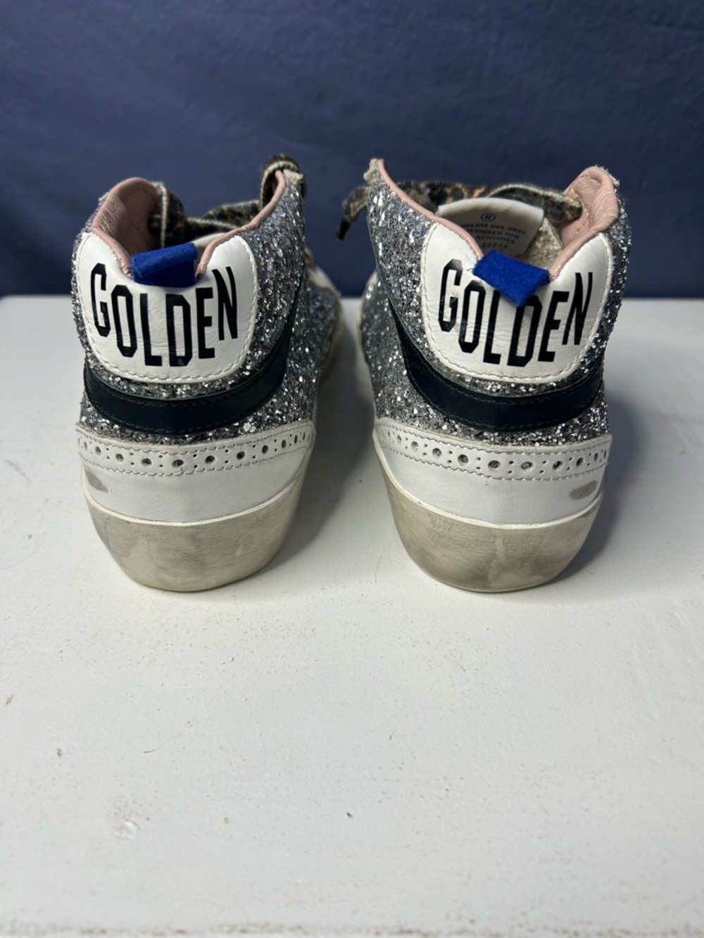 RARE Golden Goose Mid Star Glitter Upper MidTop Sneakers Size 37 EU/ 7 US Womens - Picture 3 of 9